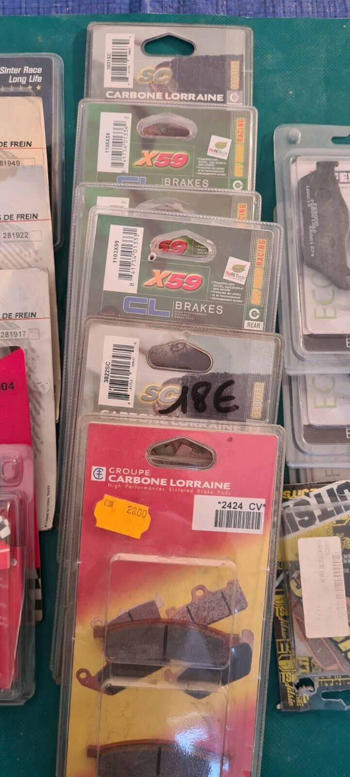 21 jeux de plaquettes: CL BREMBO KYOTO TNT jitsie ferodo (code PE211)