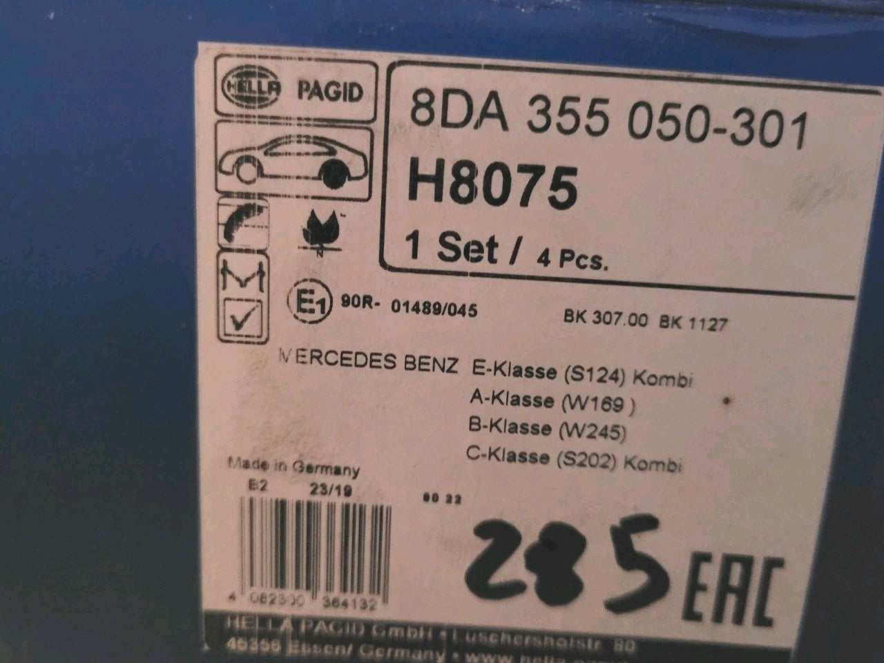 Jeu Mâchoires Ar NEUF Mercedes W124 W202 W210 Sl C208 4082300364132 (#AUT285)