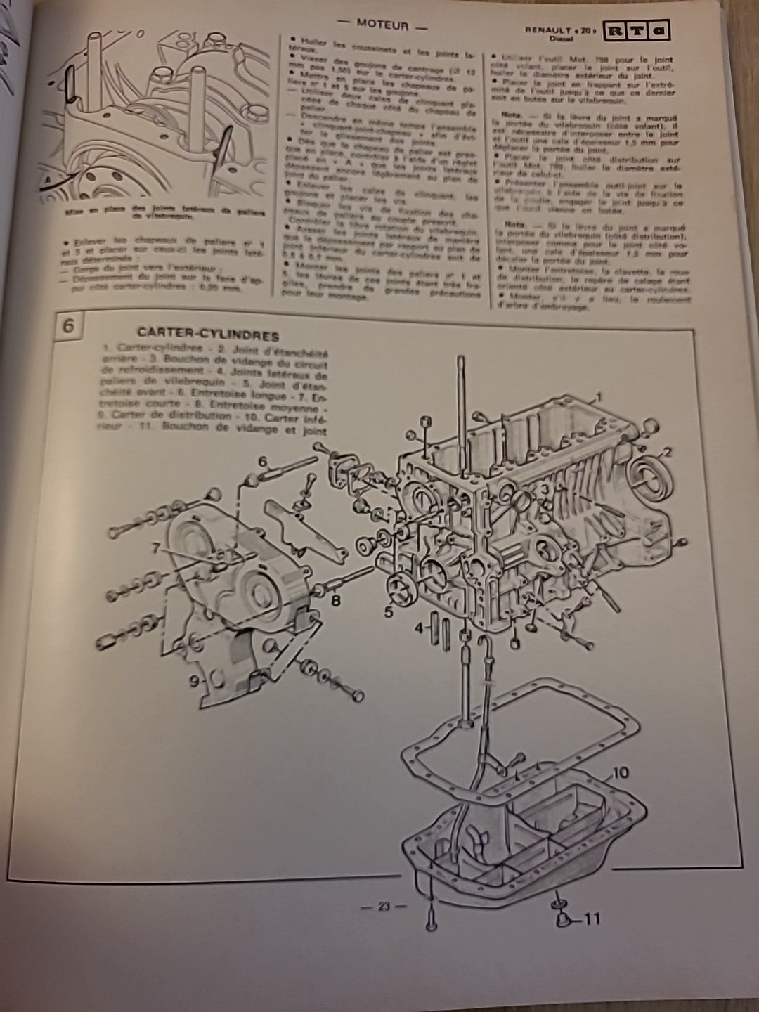 Revue Technique RENAULT 20 Diesel RTA de 68 pages (Liv68)
