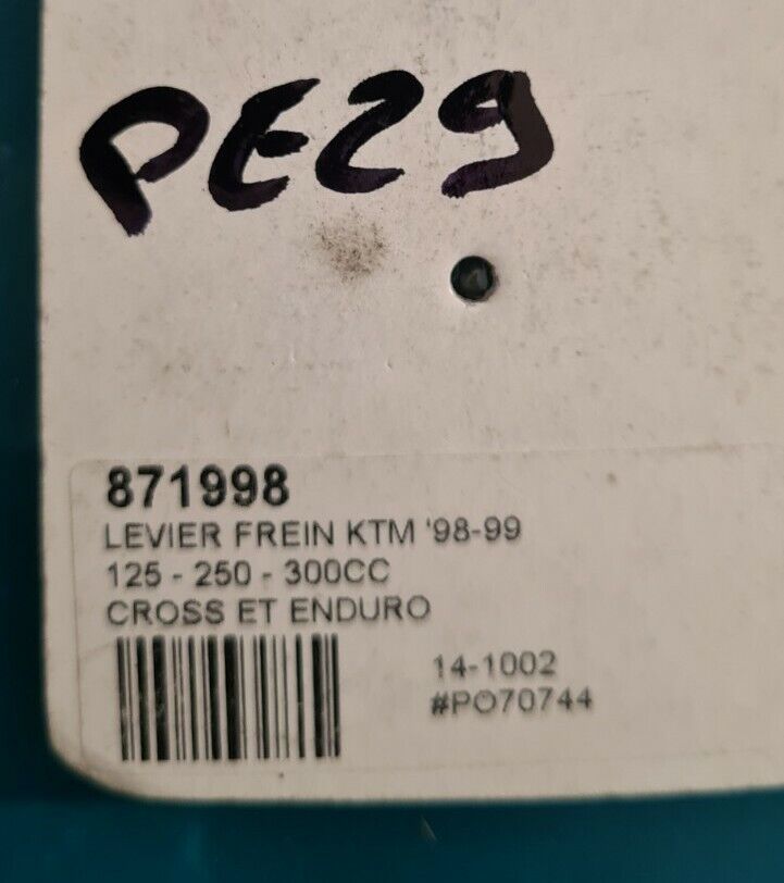 Levier frein KTM SX exc 98 99 .. voir détail sur photo 2 (code PE29)