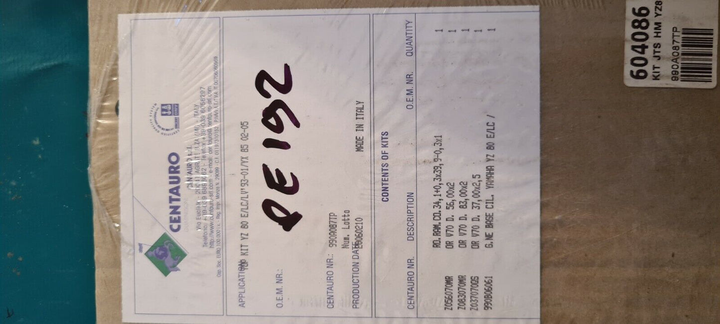 Joint de carter 604086 yz 80 93 à 05 (code PE192)