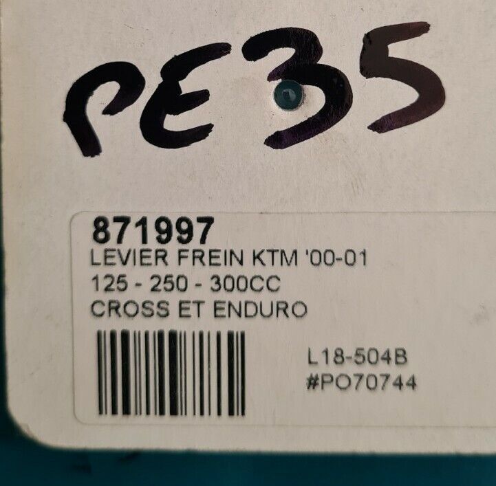 Levier de frein ktm sx exc 2000 2001 .. voir détail sur photo 2 (code PE35)