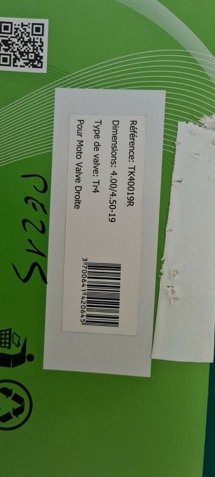 Chambre à air 4/ 450 19 (code PE215)