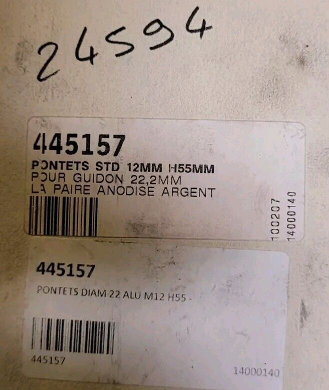 Pontets De Guidon Bihr 12mm H55mm Pour Guidon 22mm (#24594)