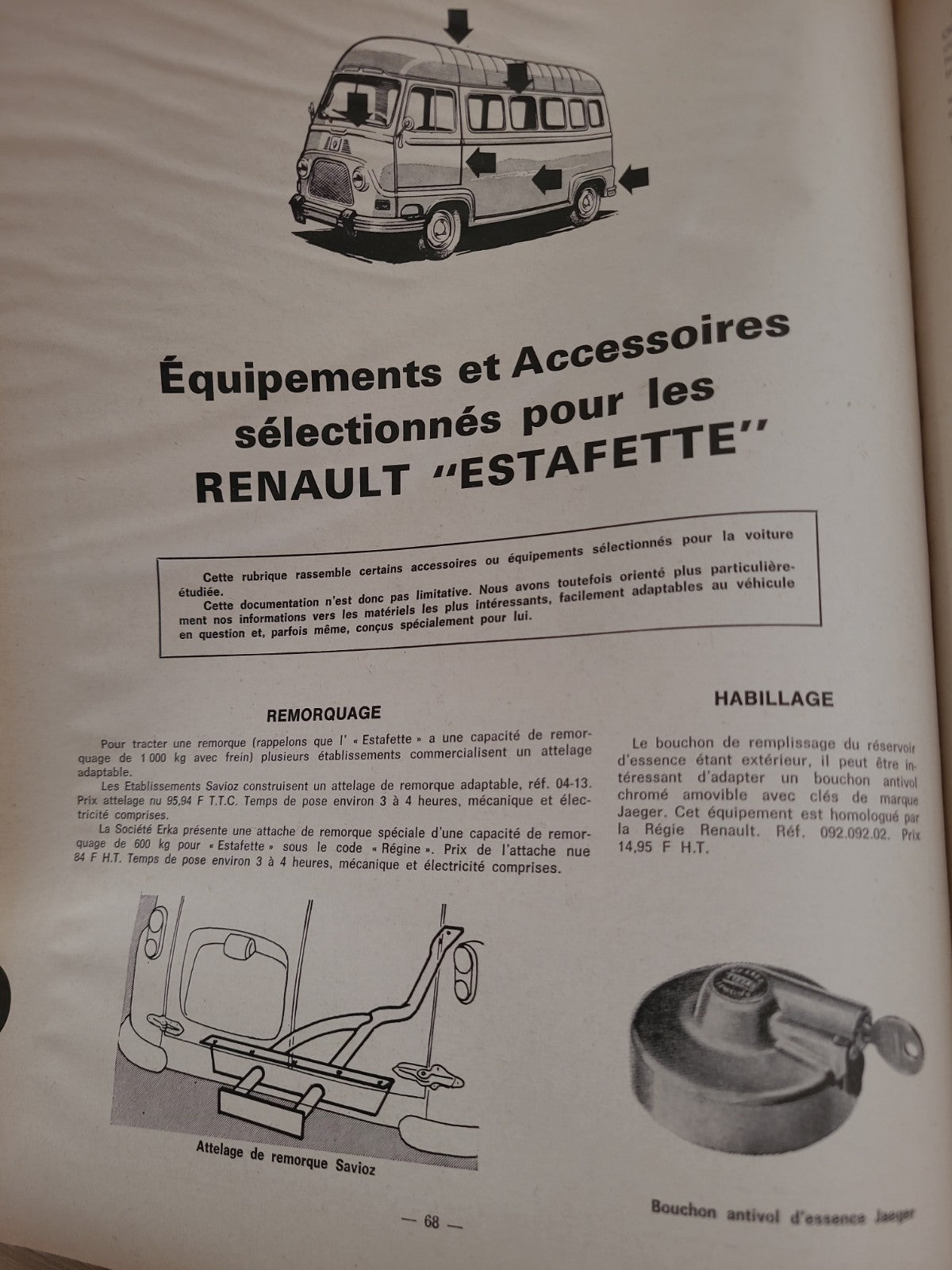 RTA Revue Technique Automobile Renault Estafette R2132 R2137 1971 (Liv160)