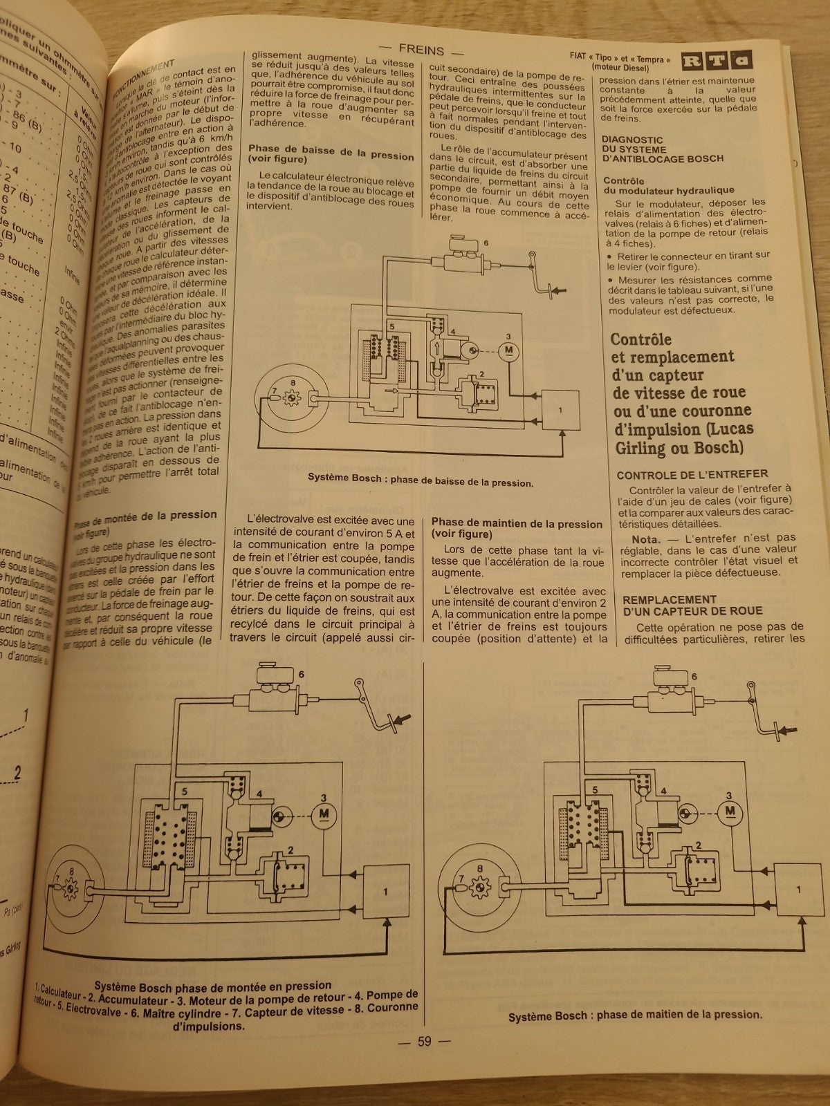 RTA Revue Technique Automobile Fiat Tipo Et Tempra Diesel 1991 (Liv196)