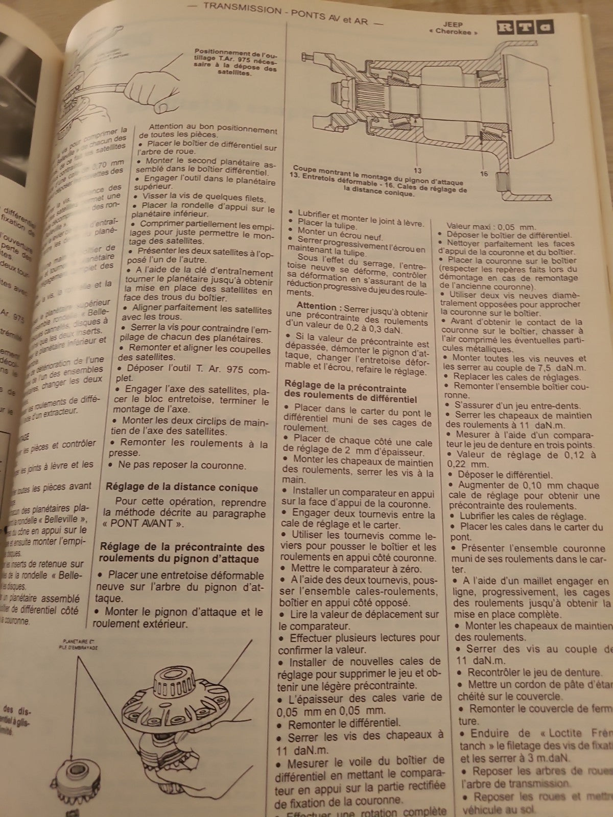 RTA Revue Technique Automobile Jeep Cherokee Turbo Diesel Et 4 Lit 1991 (Liv194)