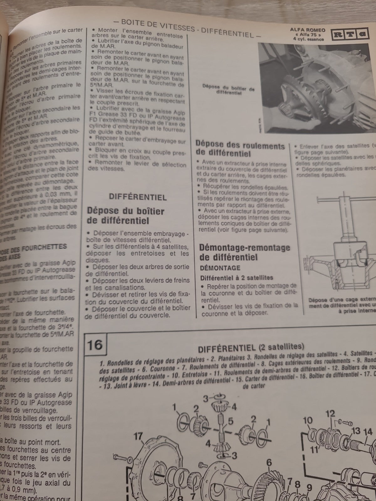 RTA Revue Technique Automobile Alfa Roméo 75 Essence 1988 (Liv224)