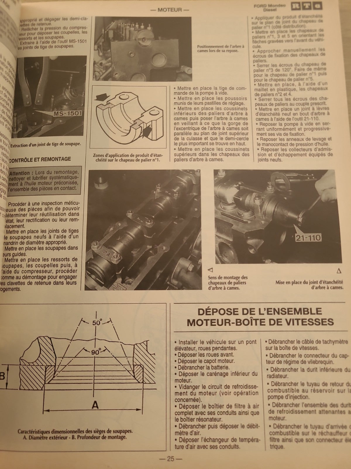 RTA Revue Technique Automobile Ford Mondeo Diesel 1995 (Liv204)