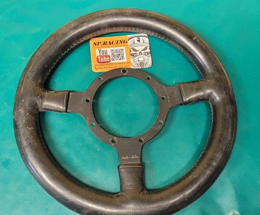Volant Moto-lita Cuir Authentique Env D270mm à Restaurer (24192)