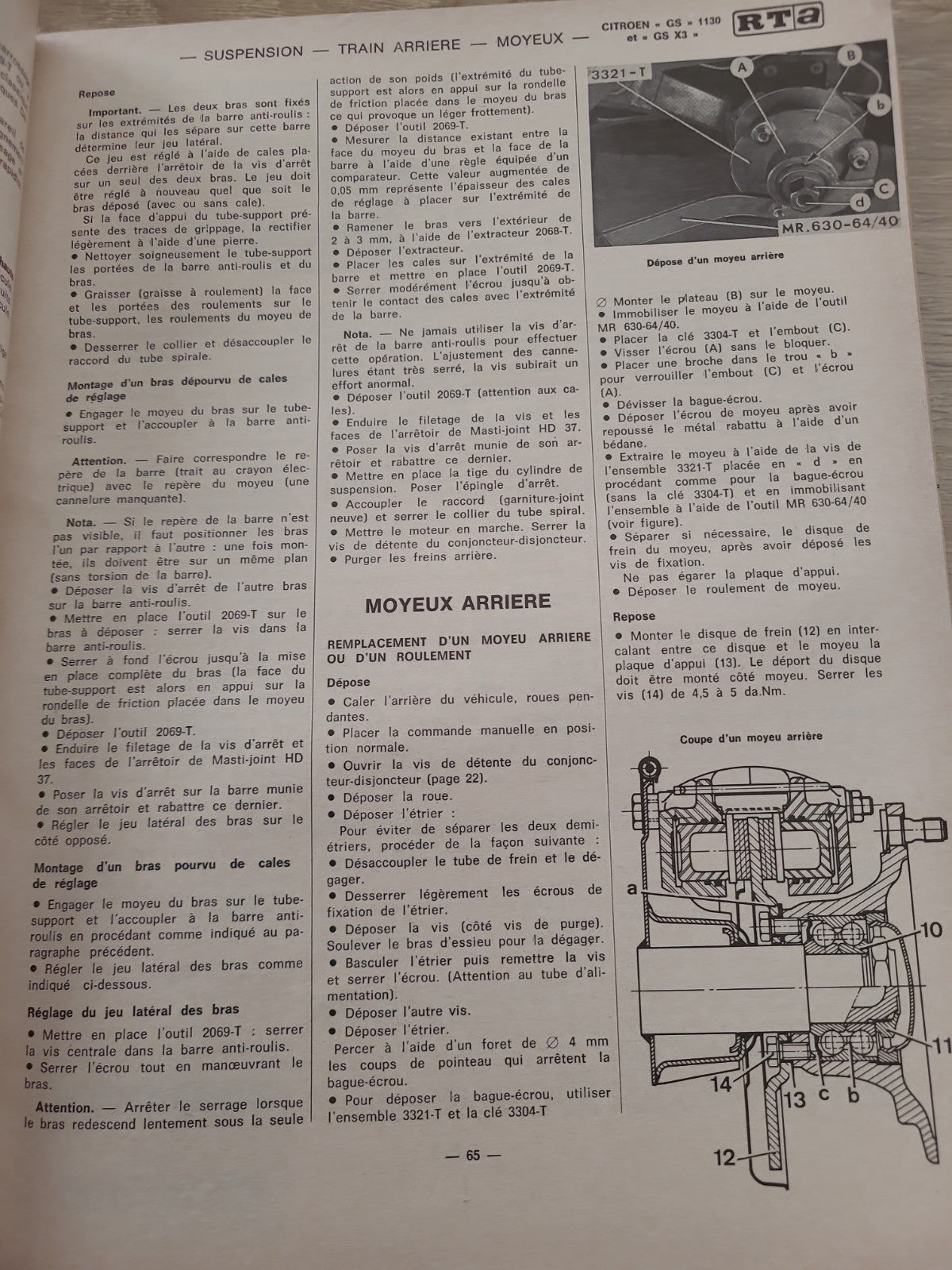 RTA Revue Technique Automobile Volkswagen Golf Scirocco Citroën GS 1979 (Liv174)