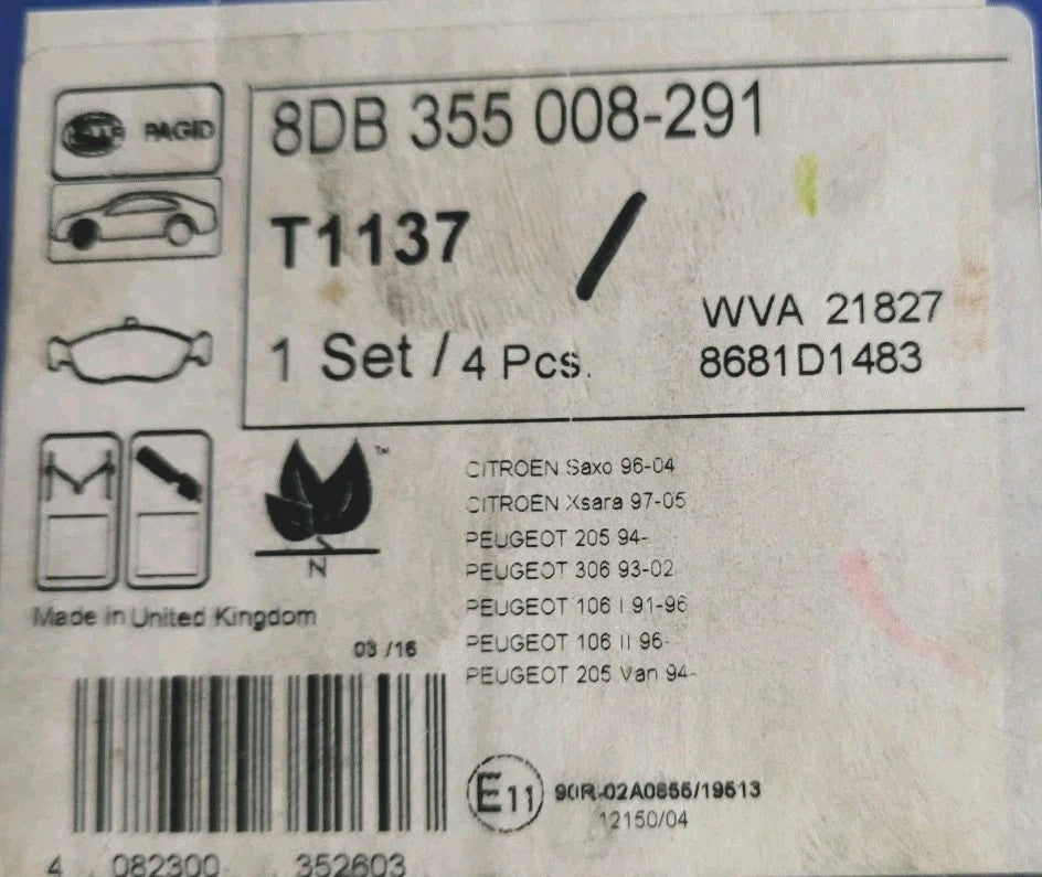 Plaquettes Av Peugeot Citroën Saxo Xsara 106 205 306 Wva21827 (#AUT183)