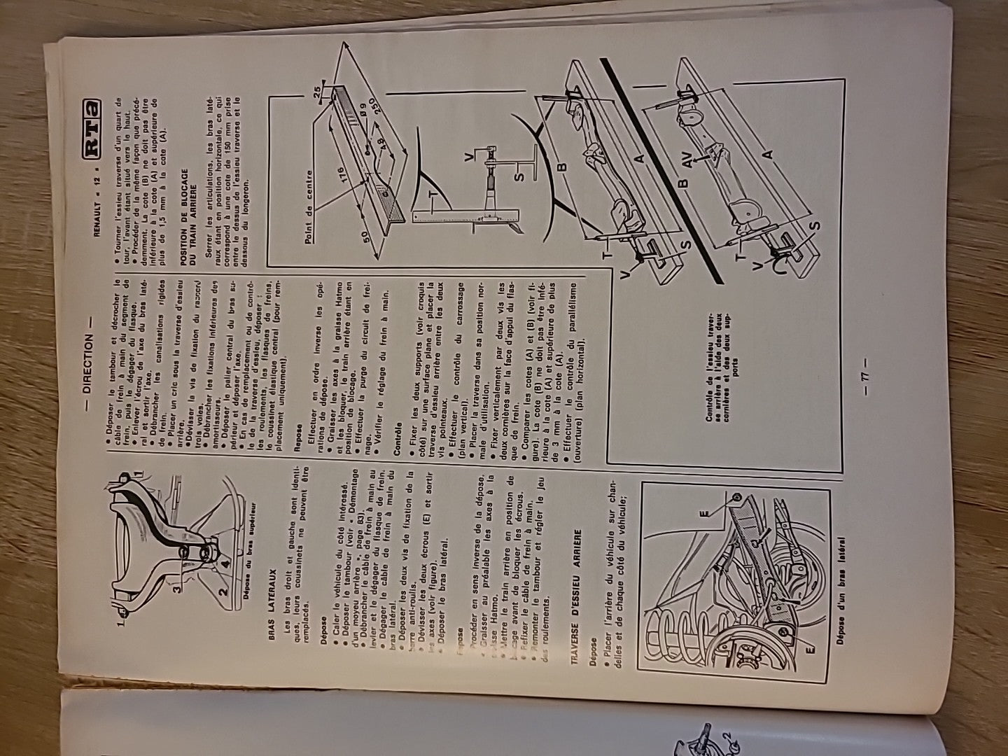 Revue Technique RENAULT 12 RTA de 118 pages (Liv67)