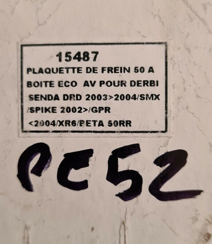 Plaquettes derbi 03 04... voir fiche détail sur photo 2 (code PE52)