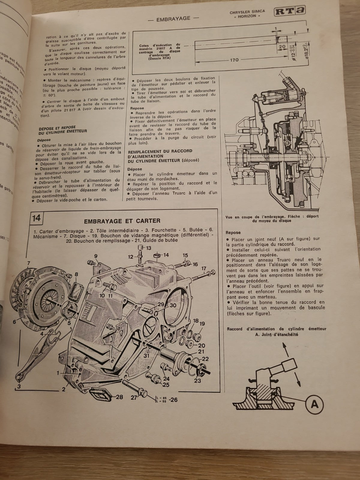 RTA Revue Technique Automobile Talbot Chrysler Simca Horizon 1983 (Liv177)