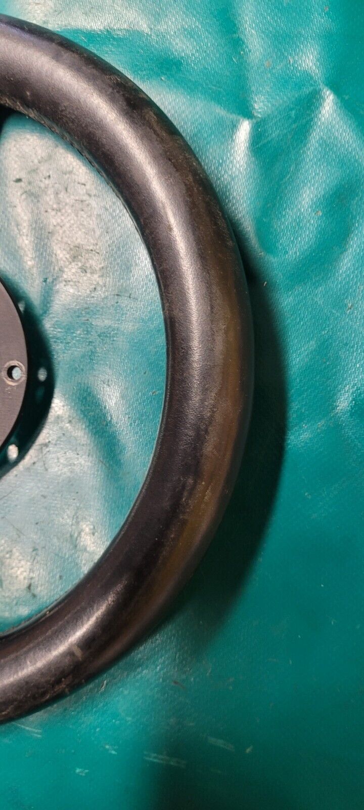 Volant Moto-lita Cuir Authentique Env D270mm à Restaurer (24192)