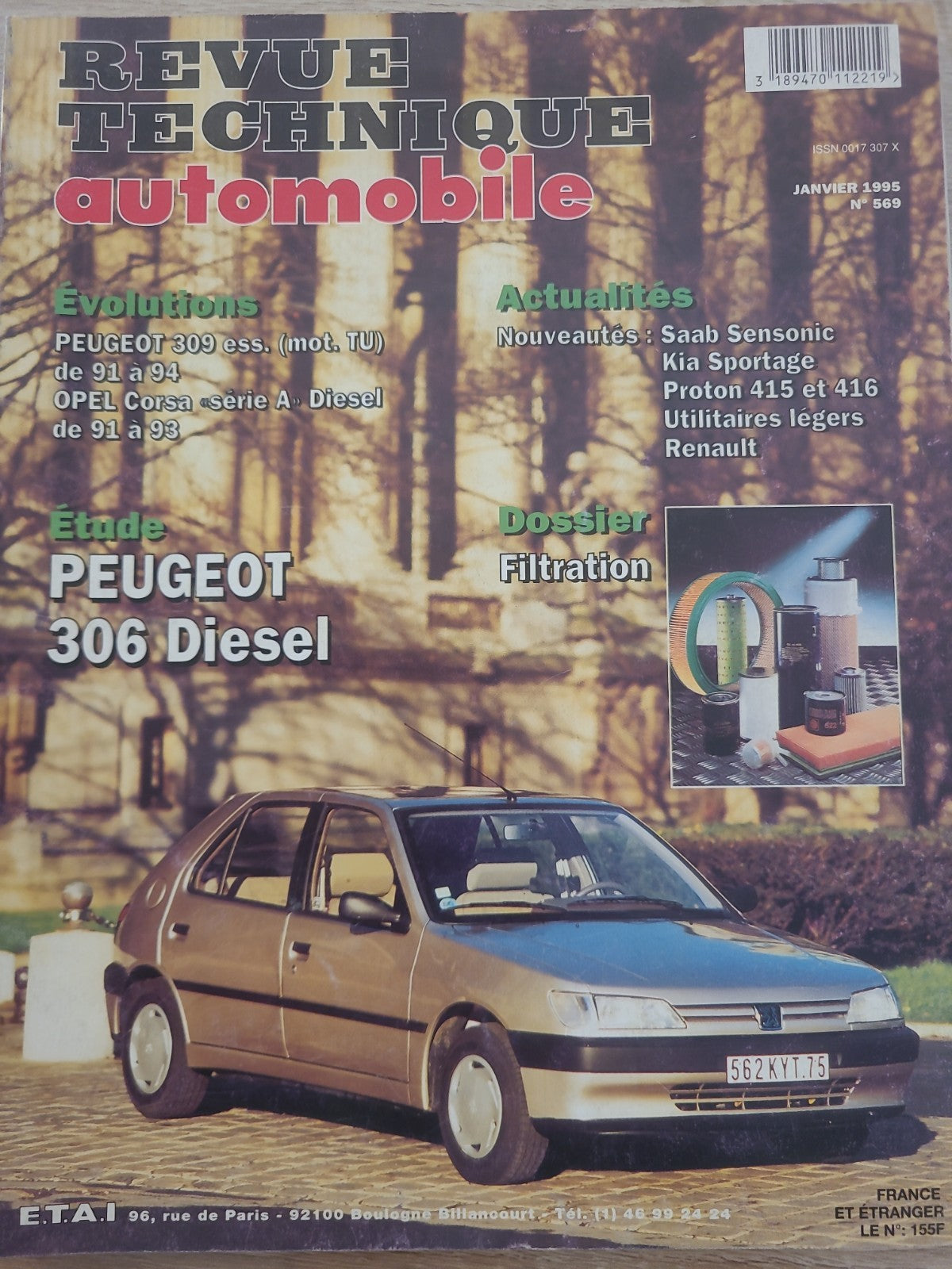 RTA Revue Technique Automobile Peugeot 306 Diesel 1995 (Liv210)