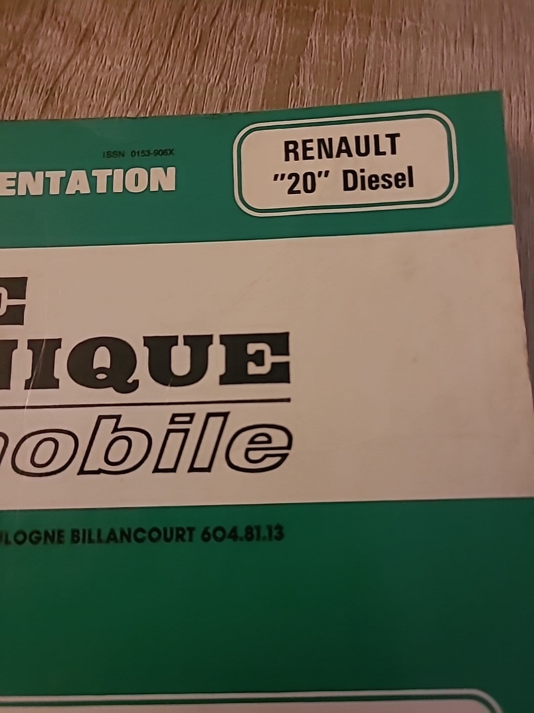 Revue Technique RENAULT 20 Diesel  RTA de 68 pages (Liv68)