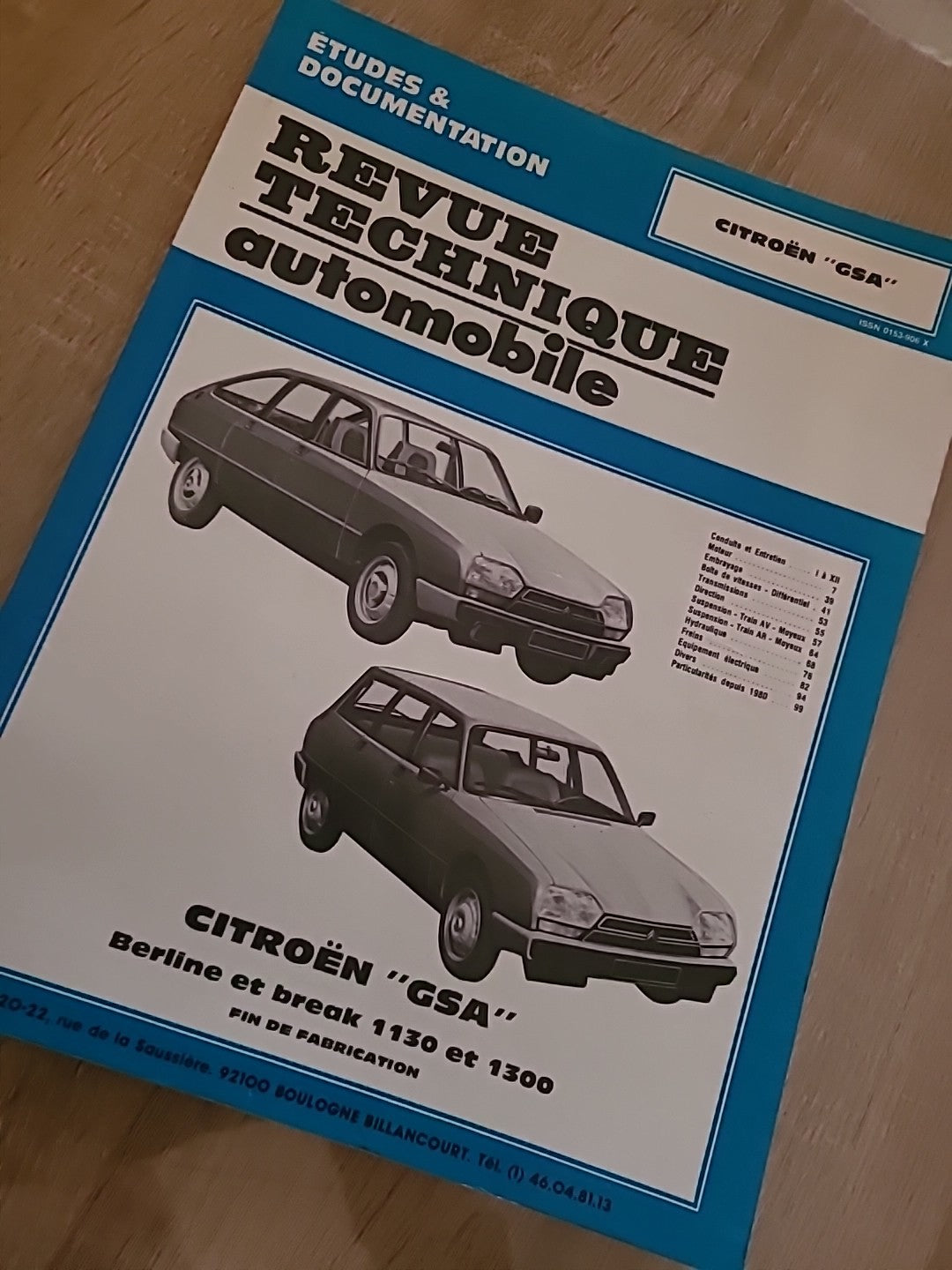 Revue Technique CITROEN GSA RTA de 125 pages (Liv59)