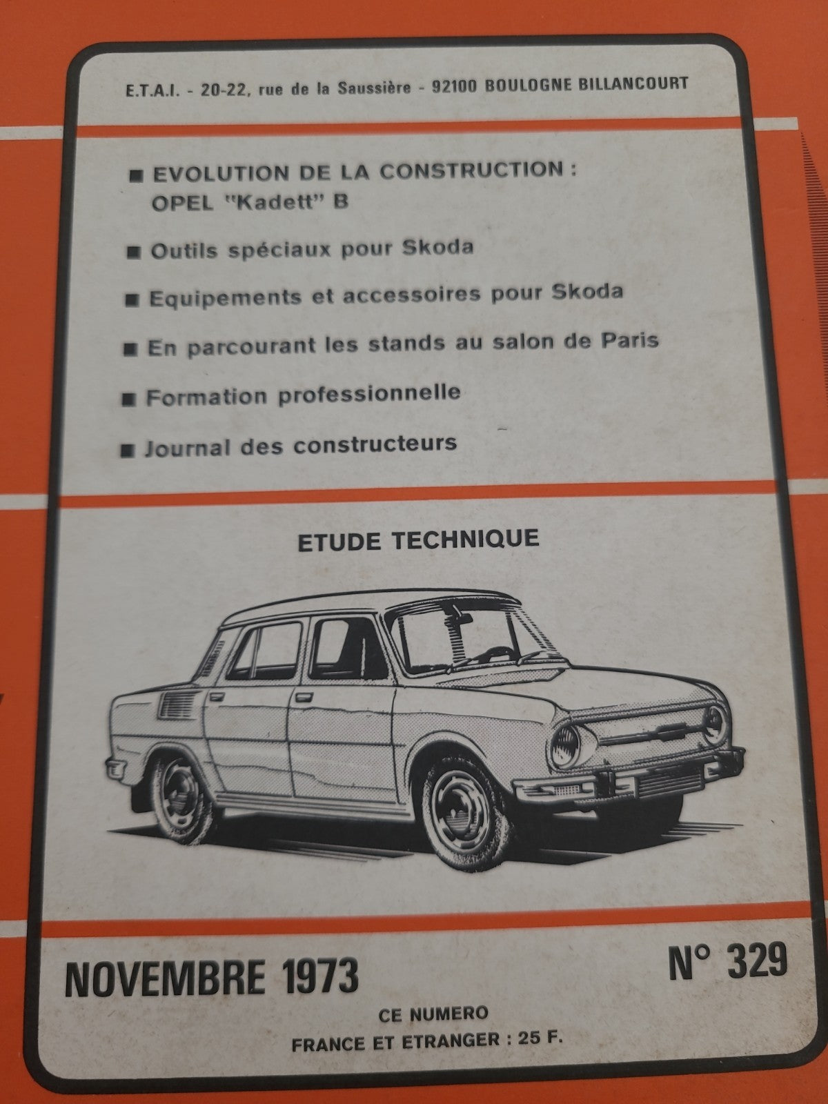 RTA Revue Technique Automobile Skoda 1000 MB S100 1973 (Liv161)