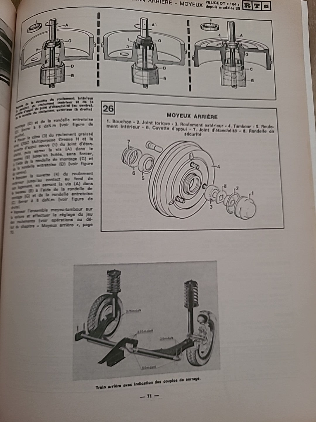 Revue Technique PEUGEOT 104 RTA de 129 pages (Liv30)
