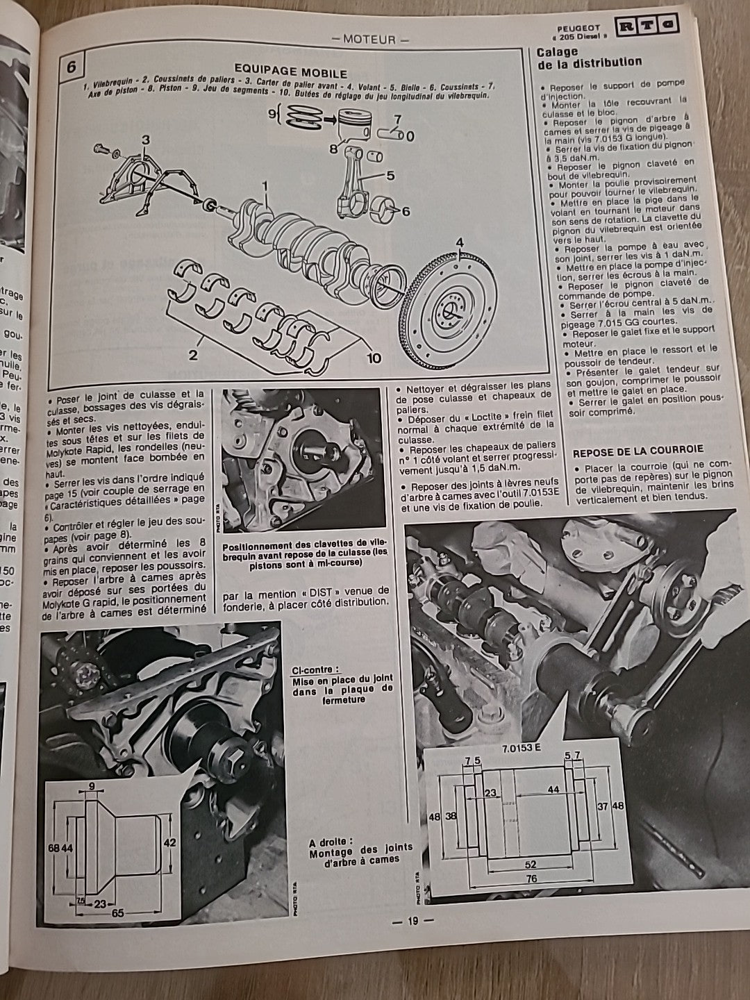 Revue Technique PEUGEOT 205 DIESEL TALBOT SOLARA 1510 de 138 pages (Liv49)