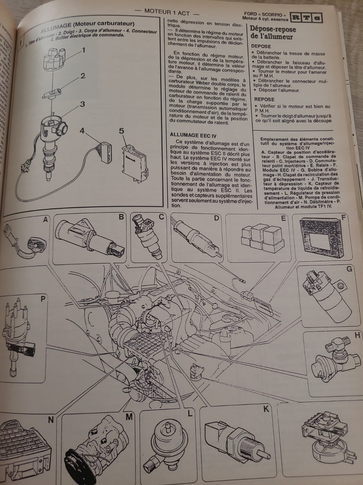 RTA Revue Technique Automobile Ford Scorpio Essence 1989 (Liv188)