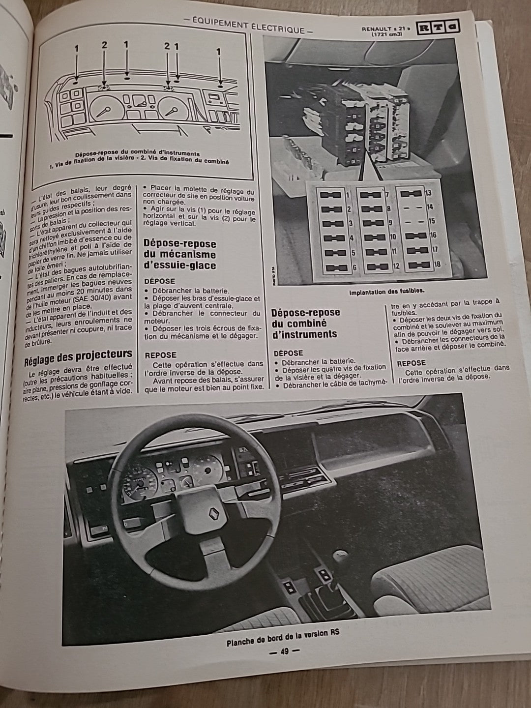 Revue Technique RENAULT 21 1721 Tl Ts   RTA de 86 pages (Liv43)