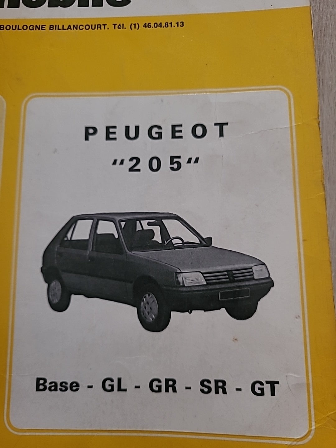 Revue Technique PEUGEOT 205 GL GR SR GT de 80 pages (Liv50)
