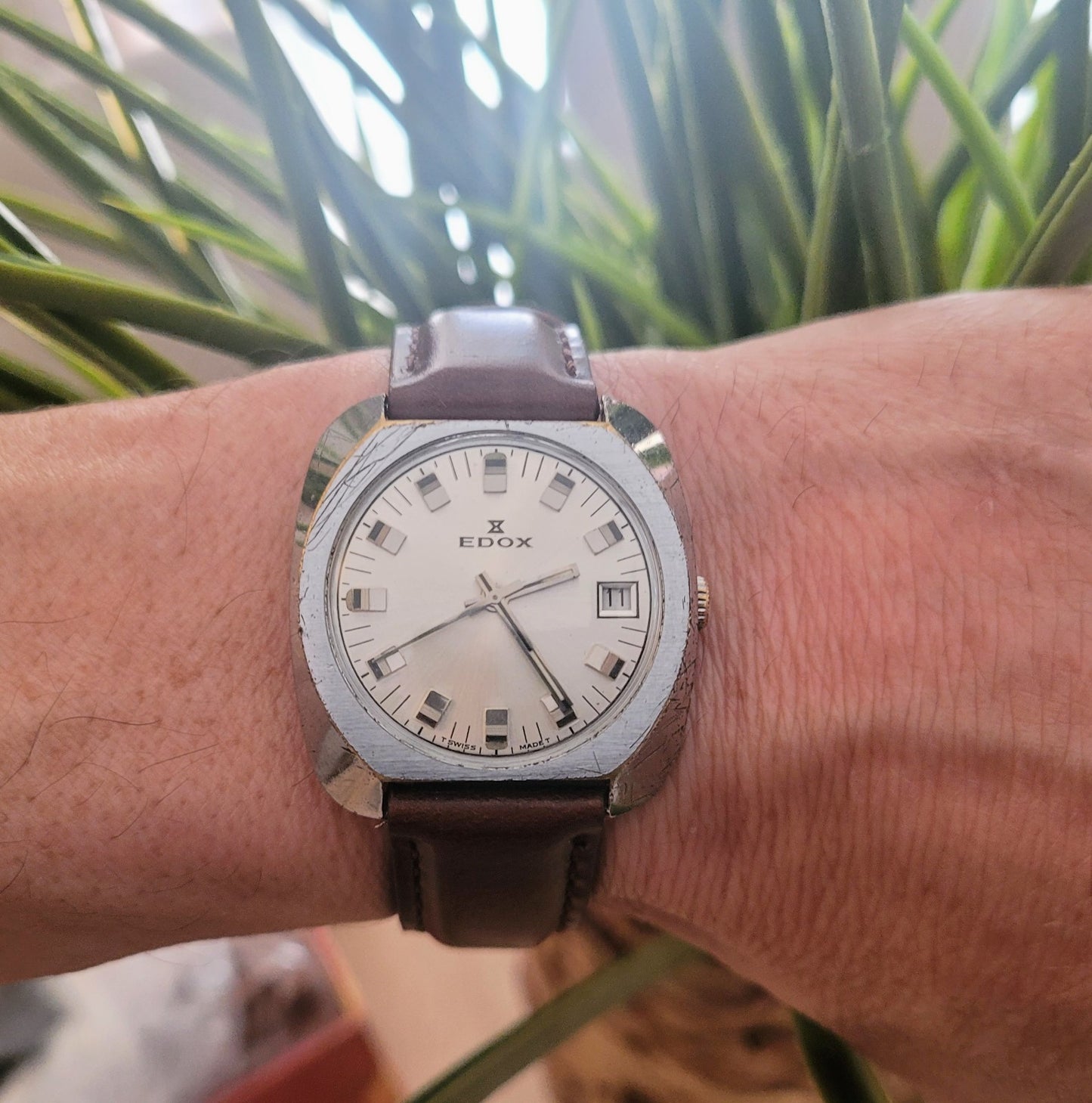 EDOX homme montre mécanique collection rare et Superbe, patinée (Bij 9)
