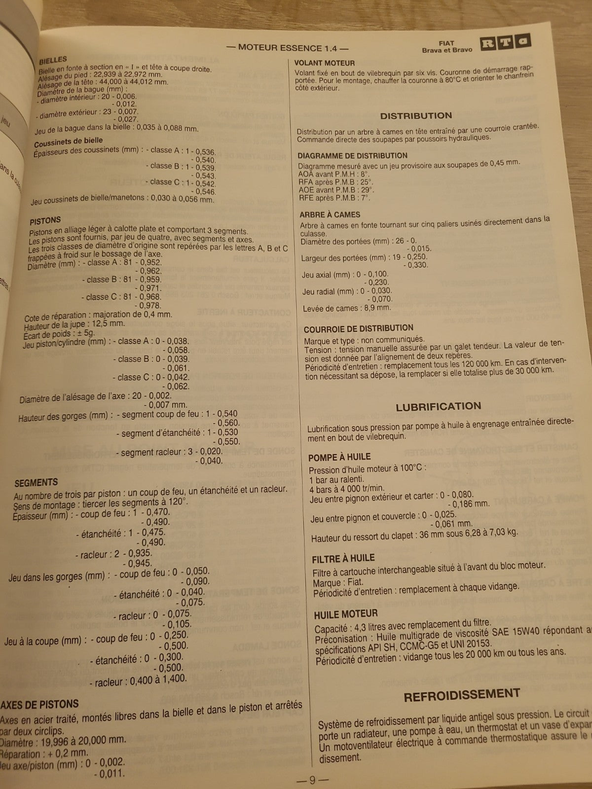 RTA Revue Technique Automobile Fiat Brava Et Bravo Essence Et Dies 1996 (Liv193)