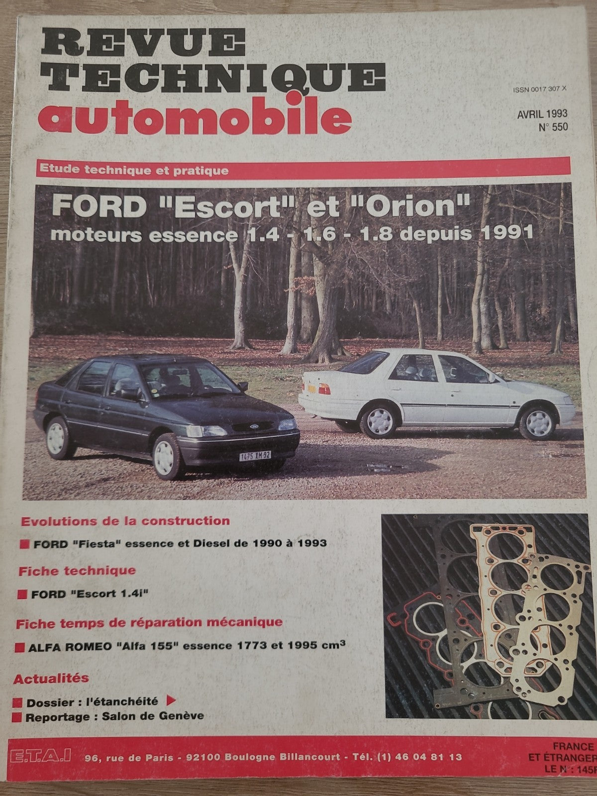 RTA Revue Technique Automobile Ford Escort Et Orion Essence 1993 (Liv198)