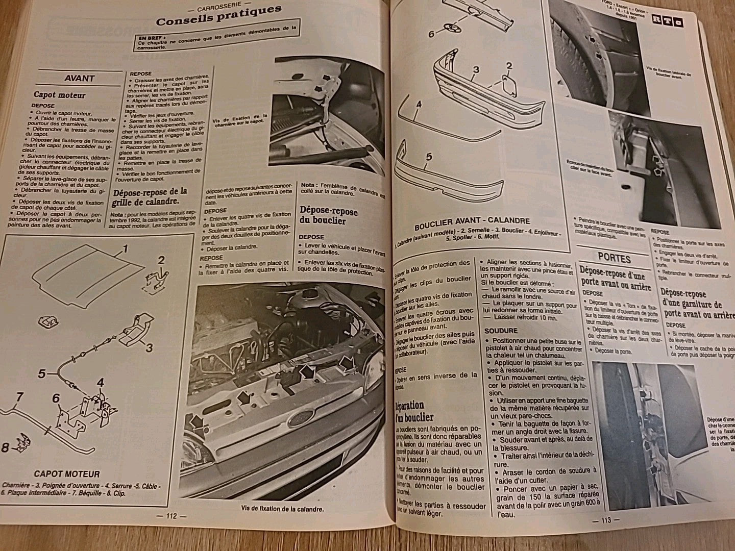 Revue Technique FORD ESCORT ORION 1.4 1.6 1.8  1991-  RTA de 182 pages (Liv23)