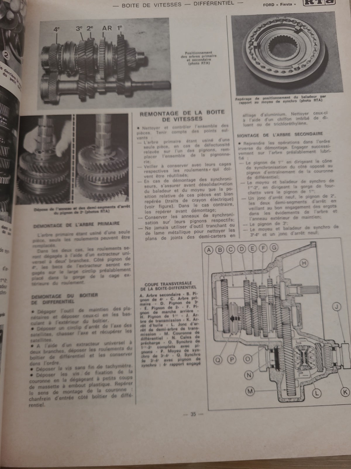 RTA Revue Technique Automobile Citroën GS Fiat 128 Renault 6 1977 (Liv229)