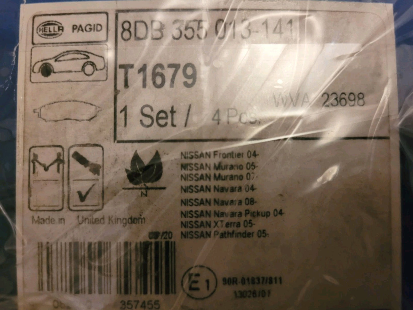 Jeu De Plaquettes Av Nissan Murano Navara Pathfinder 8db355013.141 (#AUT189)