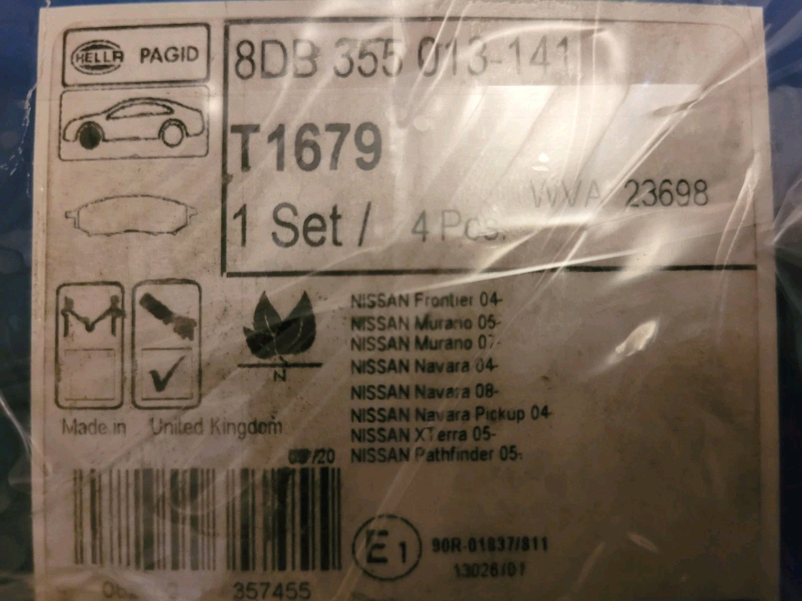 Jeu De Plaquettes Av Nissan Murano Navara Pathfinder 8db355013.141 (#AUT189)