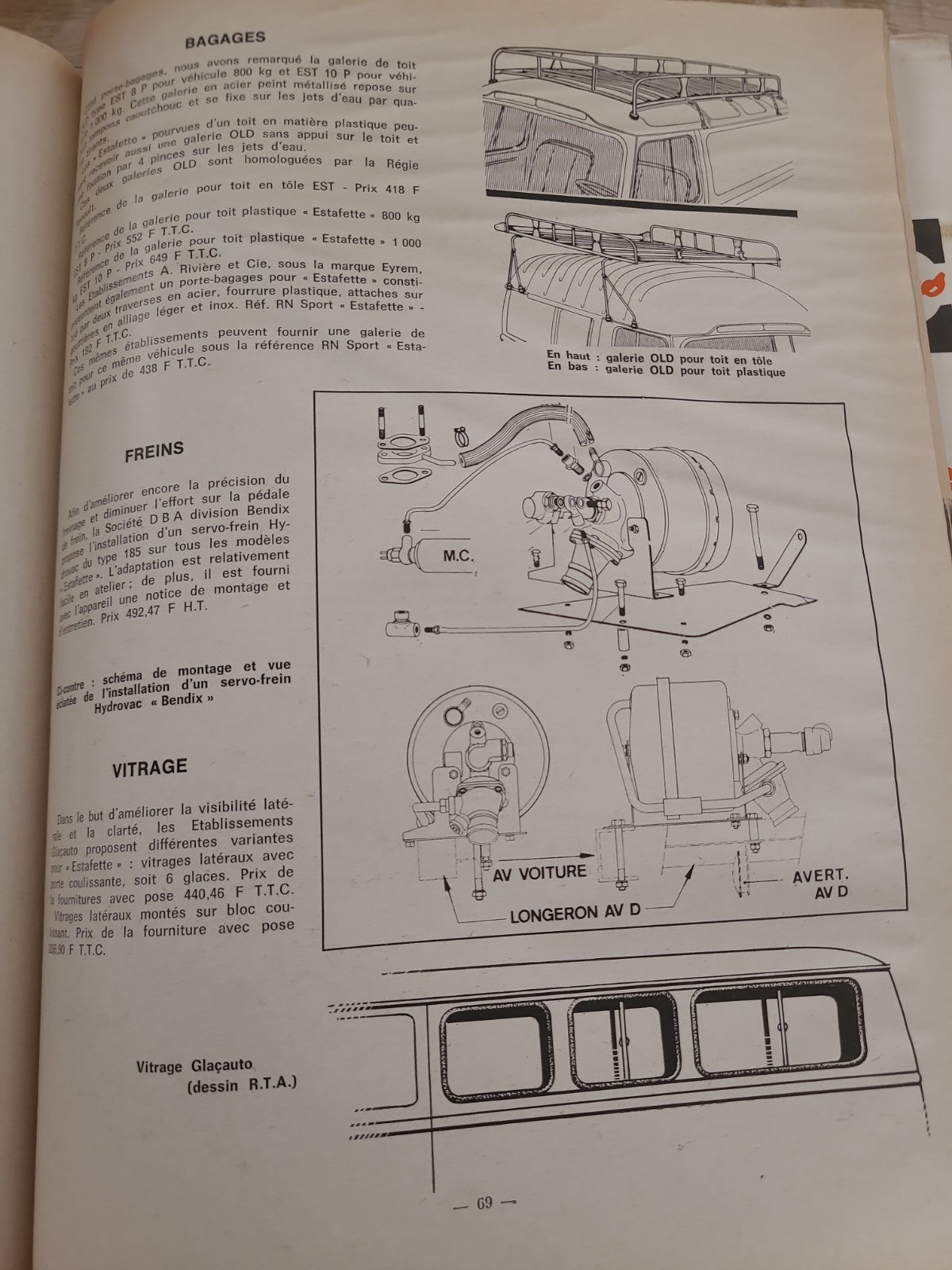 RTA Revue Technique Automobile Renault Estafette R2132 R2137 1971 (Liv160)