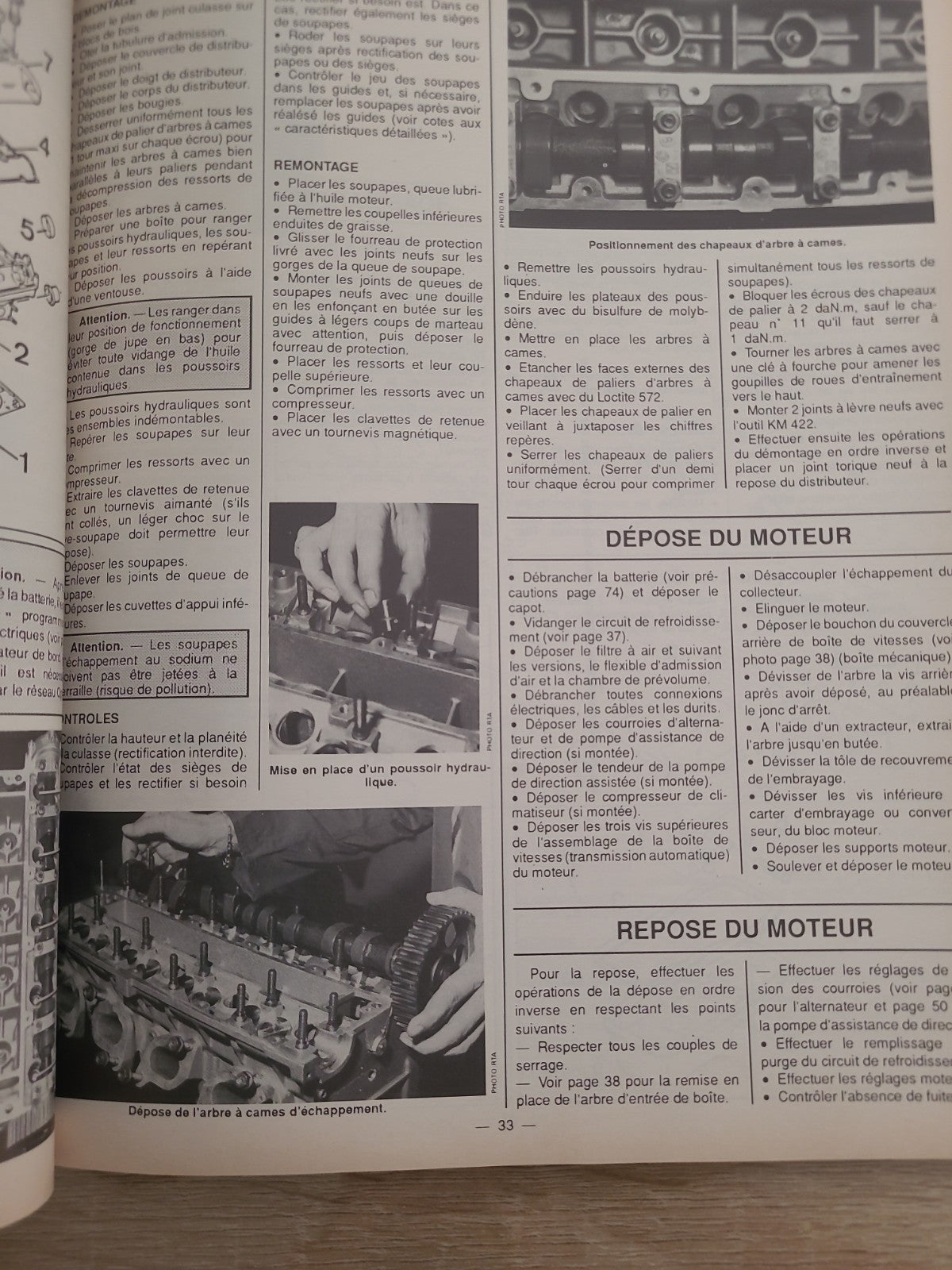 RTA Revue Technique Automobile Opel Vectra Essence 1990 (Liv180)