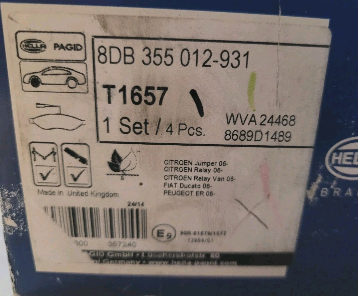 Jeu Plaquettes NEUF Citroën Fiat Ducato Jumper WVA24468 3276428724683 (#AUT247)
