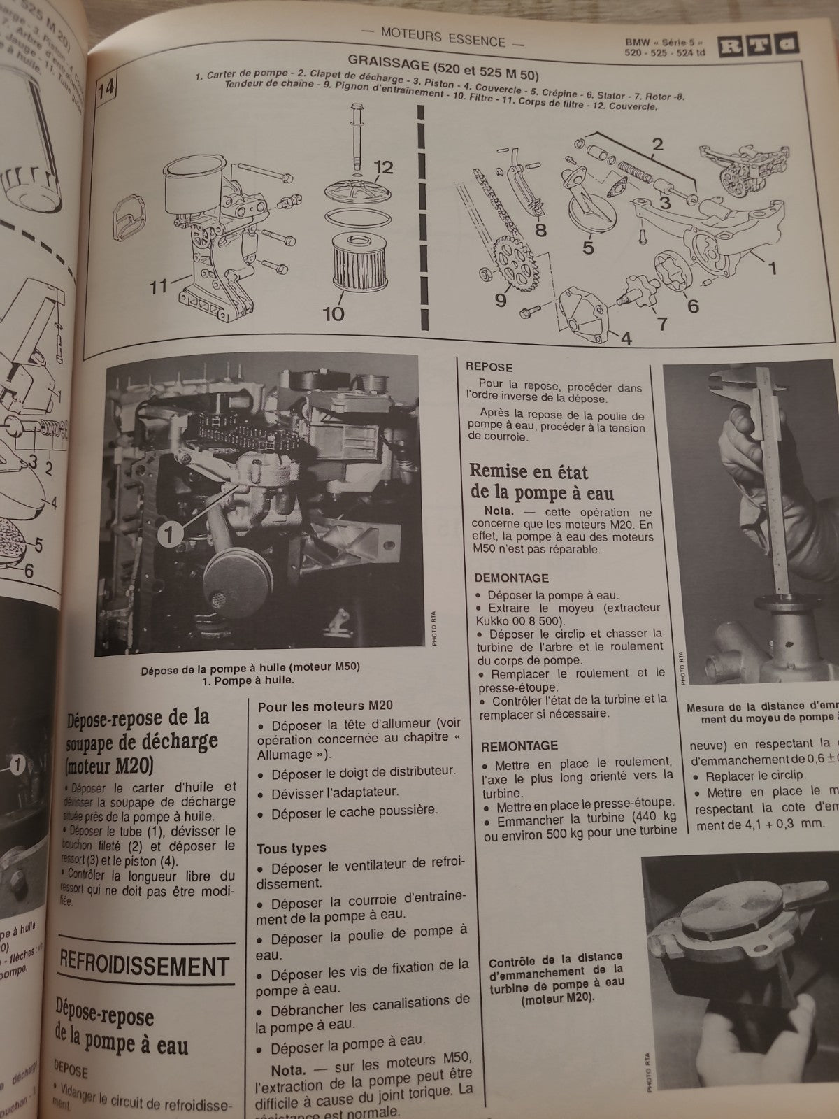 RTA Revue Technique Automobile BMW Série 5 Essence Et Diesel 1990 (Liv201)