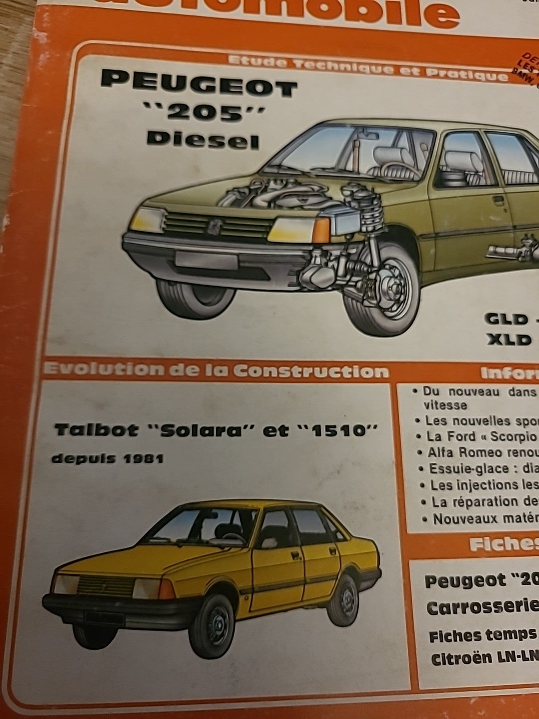Revue Technique Auto Peugeot 205 Diesel Talbot Solara de 138 pages (Liv96)
