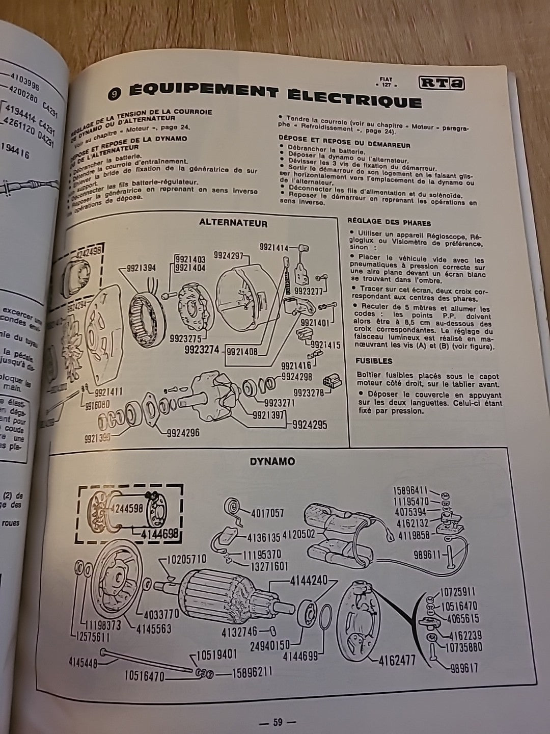 Revue Technique Auto FIAT 127 Sport Fiorino RTA de 126 pages (Liv91)