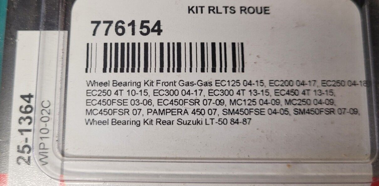 Jeu De Roulements Allballs 776154 GASGAS avant Voir Ref  (24077 )