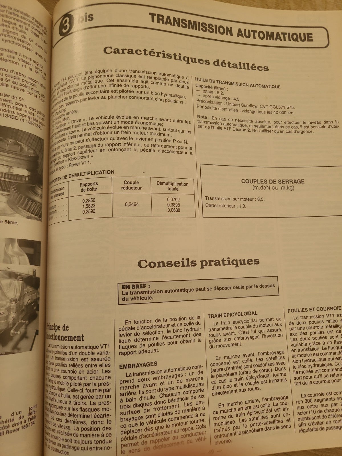 RTA Revue Technique Automobile Rover Série 100 1993 (Liv179)