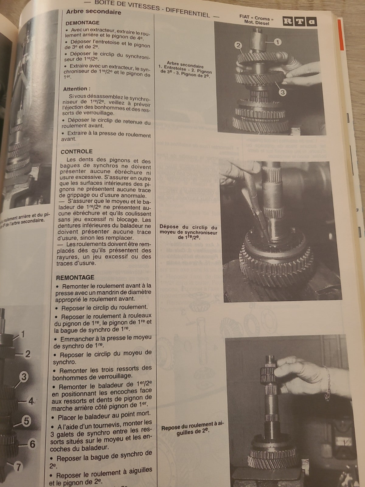 RTA Revue Technique Automobile Fiat Chroma Diesel 1992 (Liv189)
