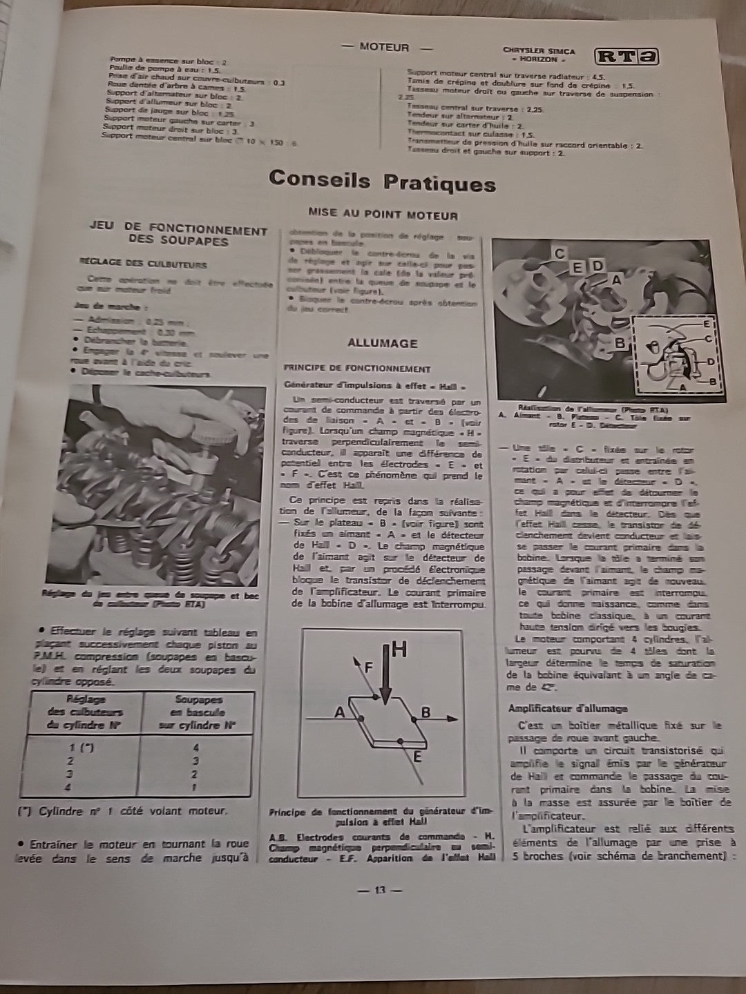 Revue Technique SIMCA TALBOT CHRYSLER HORIZON  de 132 pages (Liv58)