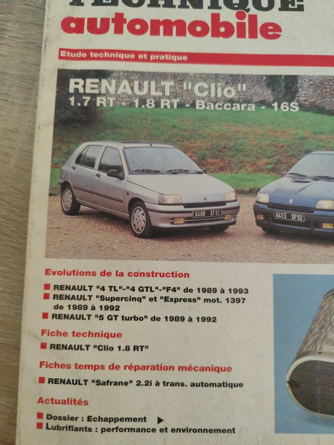 Revue Technique Auto Renault Clio 16s Baccarat 1 L 8 Rt (Liv122)