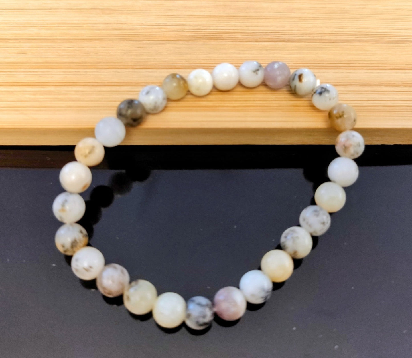 Bracelet Extensible Perles 6mm Dendritique (Min10)