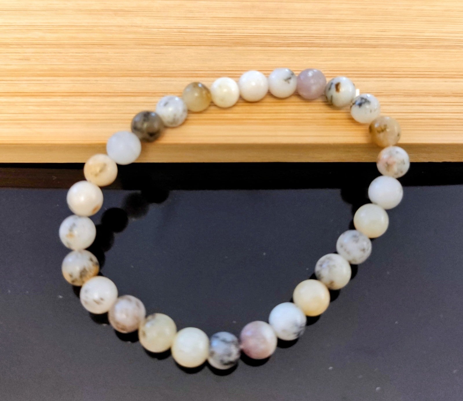 Bracelet Extensible Perles 6mm Dendritique (Min10)