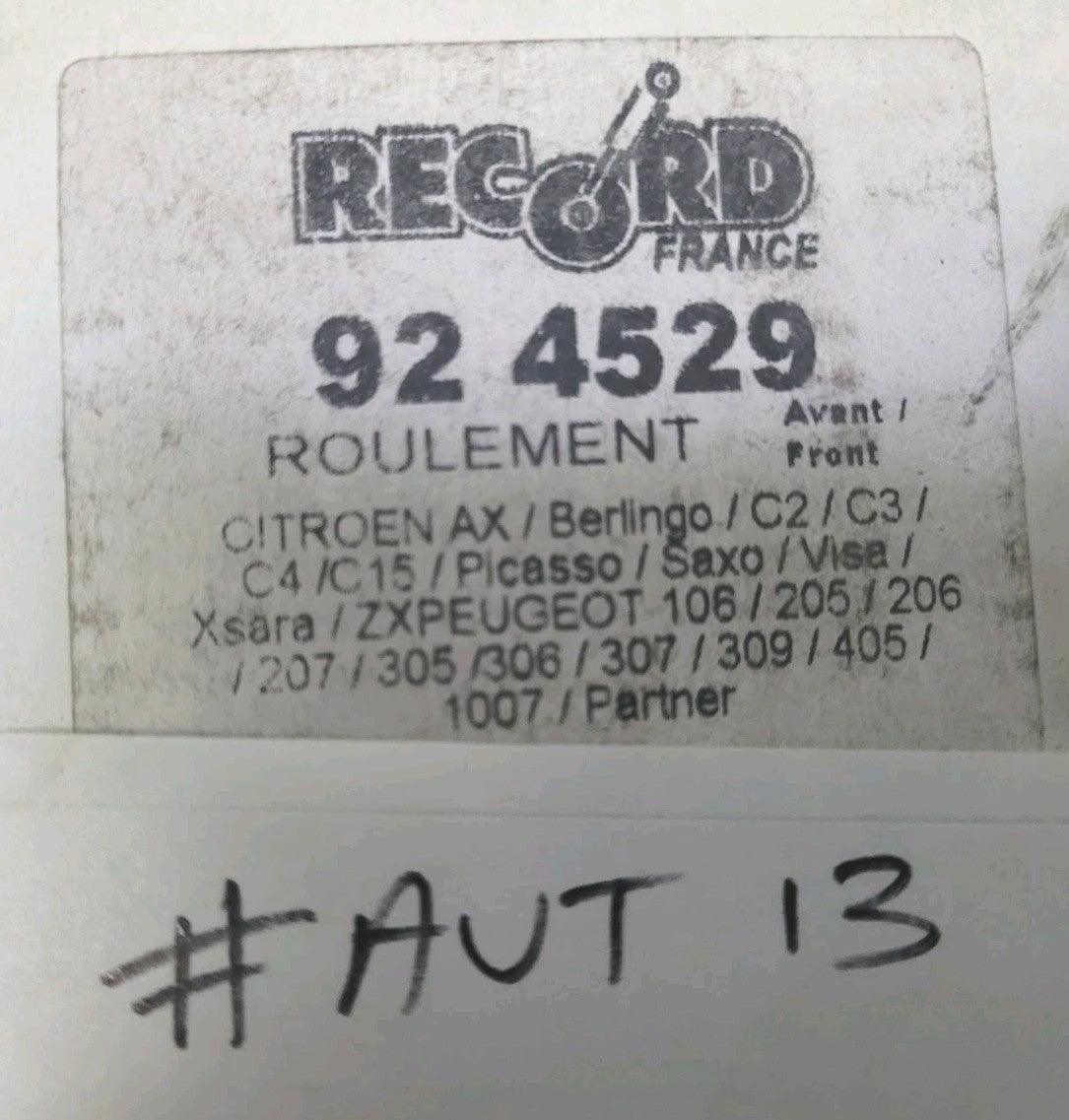 Roulement De Coupelle Av AX 206 Partner Berlingo Peugeot Citroën 924529 (#AUT13)